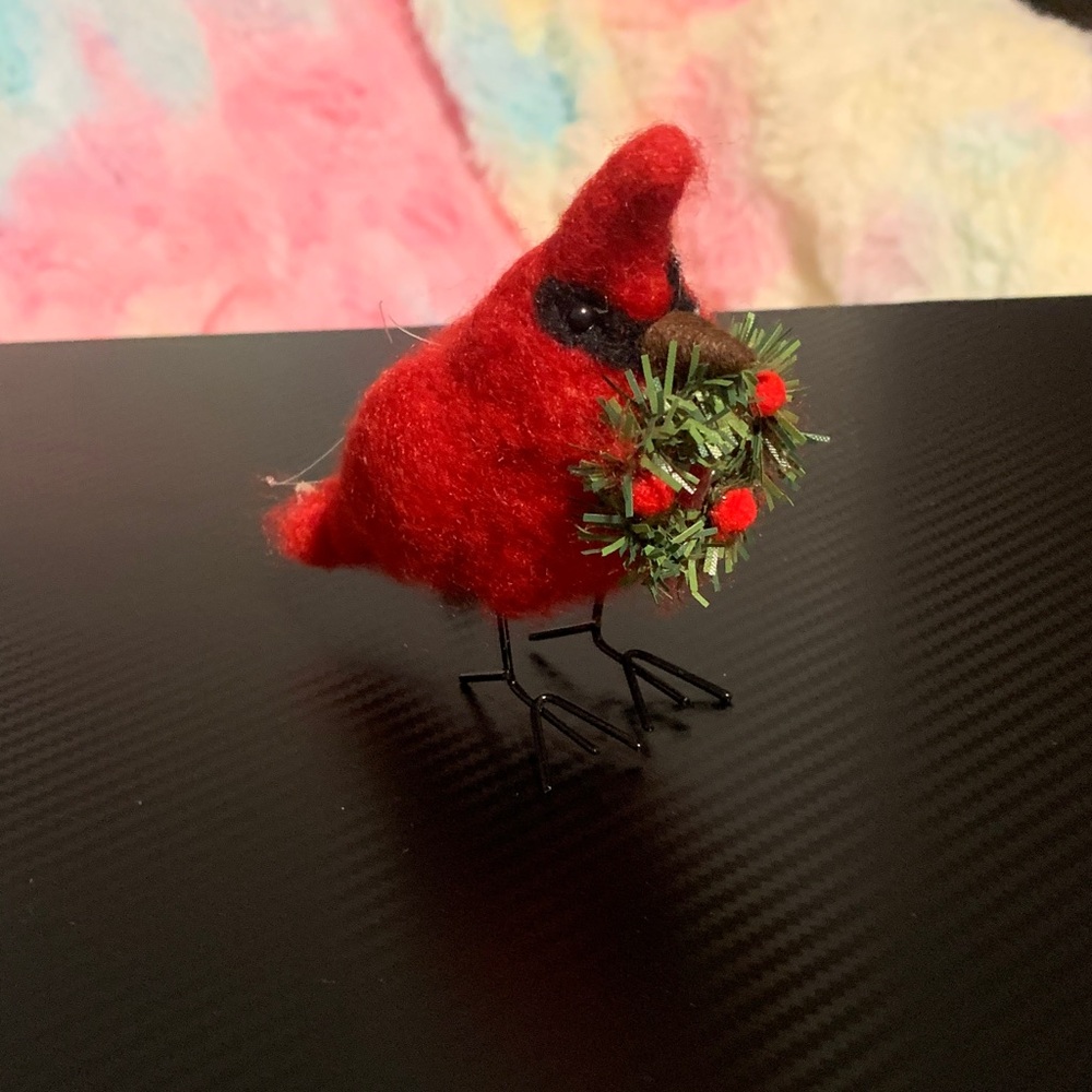 Cardinal With Wreath Critter Primitives by Kathy